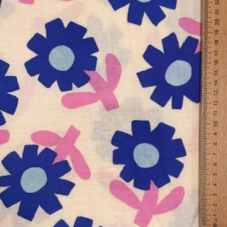 Dupla géz/muszlin Flowers blue by JENNIFER BOURON ORGANIC