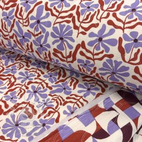 Dupla géz/muszlin STEPPED Flowers natural