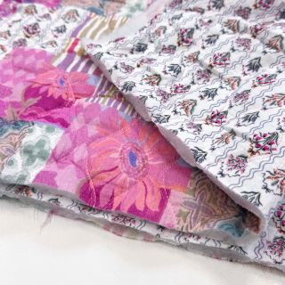 Dupla géz/muszlin STEPPED Flowers light pink digital print