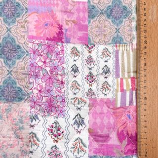 Dupla géz/muszlin STEPPED Flowers light pink digital print