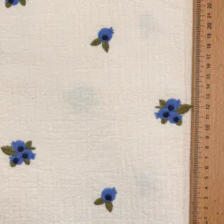 Dupla géz/muszlin EMBROIDERY STRIPED Fruit natural