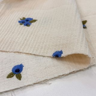 Dupla géz/muszlin EMBROIDERY STRIPED Fruit natural