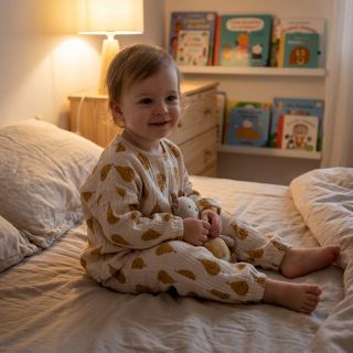 Dupla géz/muszlin Pears ochre by JENNIFER BOURON ORGANIC