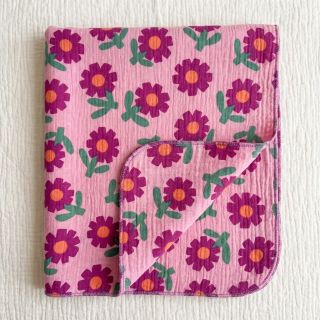Dupla géz/muszlin Flowers pink by JENNIFER BOURON ORGANIC
