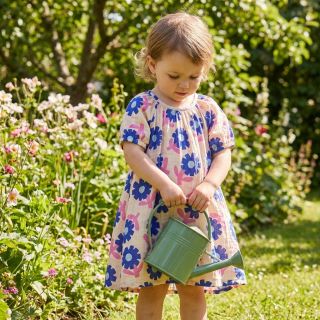 Dupla géz/muszlin Flowers blue by JENNIFER BOURON ORGANIC