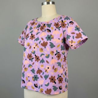 Pamutvászon Flowers lavender by JENNIFER BOURON ORGANIC