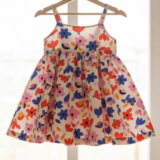 Pamutvászon Flowers natural/blue by JENNIFER BOURON ORGANIC