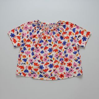 Pamutvászon Flowers natural/blue by JENNIFER BOURON ORGANIC