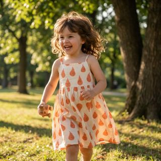 Dupla géz/muszlin Pears peach by JENNIFER BOURON ORGANIC