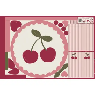 Pamutvászon Cherries playmat PANEL digital print