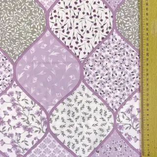 Pamutvászon Flowers patchwork lilac