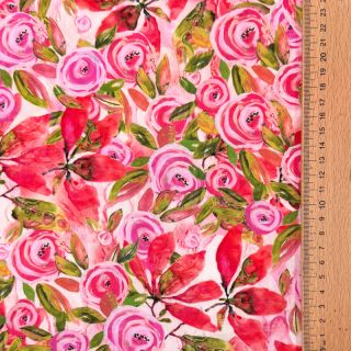 Viszkóz RAYON POPLIN Printed Rosie design A