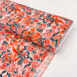 Viszkóz RAYON POPLIN Printed Rosie design B