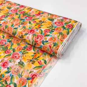 Viszkóz RAYON POPLIN Printed Rosie design C