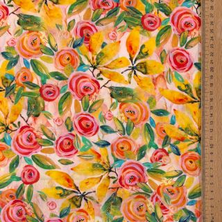 Viszkóz RAYON POPLIN Printed Rosie design C