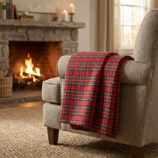 Pamutvászon LIGHT FLANNEL Check design G