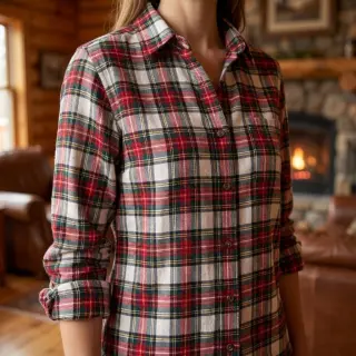 Pamutvászon LIGHT FLANNEL Check design D