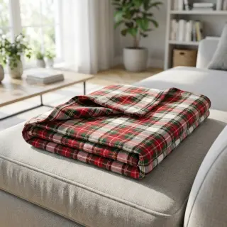 Pamutvászon LIGHT FLANNEL Check design D