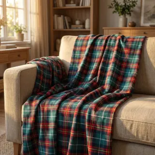 Pamutvászon LIGHT FLANNEL Check design E