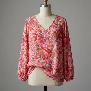 Viszkóz RAYON POPLIN Printed Rosie design A