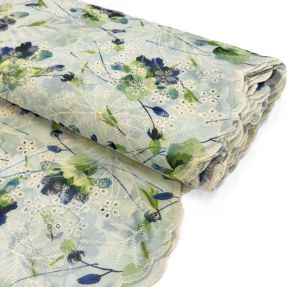 Pamut szövet keverékkel EMBROIDERY Rose green