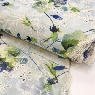 Pamut szövet keverékkel EMBROIDERY Rose green