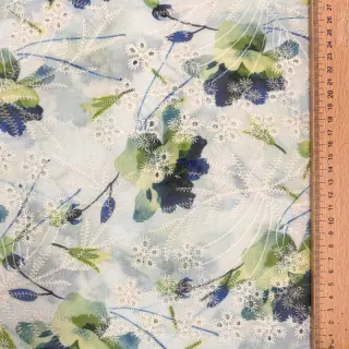 Pamut szövet keverékkel EMBROIDERY Rose green