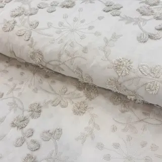 Pamutvászon EMBROIDERY Catchy leaves beige