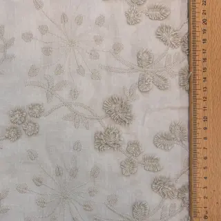 Pamutvászon EMBROIDERY Catchy leaves beige