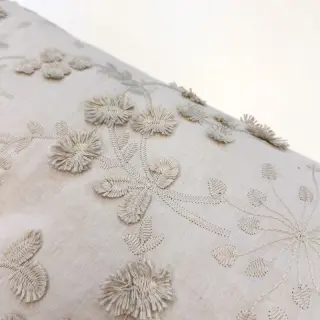 Pamutvászon EMBROIDERY Catchy leaves beige