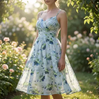 Pamut szövet keverékkel EMBROIDERY Rose green