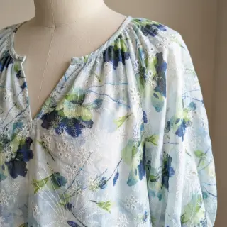 Pamut szövet keverékkel EMBROIDERY Rose green