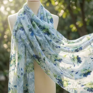 Pamut szövet keverékkel EMBROIDERY Rose green