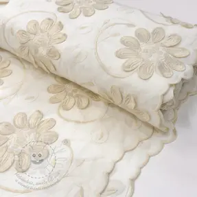 Pamutvászon EMBROIDERY Bellagio butter