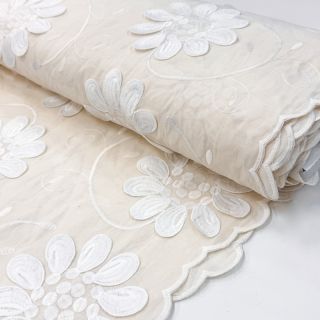 Pamutvászon EMBROIDERY Bellagio cream