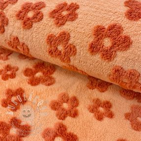 Kabát anyag TEDDY Flower power orange