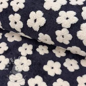 Kabát anyag TEDDY Flower power off white