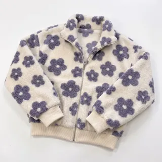Kabát anyag TEDDY Flower power lavender
