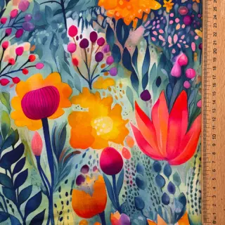 Jersey VISCOSE LYCRA HEAVY Tulips design E