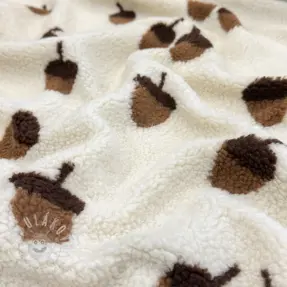 Kabát anyag TEDDY JACQUARD Acorns