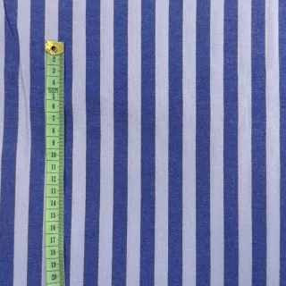 Pamutvászon YARN DYED BIG Stripes blue