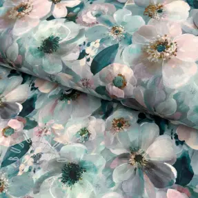 Jersey VISCOSE LYCRA HEAVY Classic flowers design B
