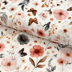 Viszkóz lenvászonnal Flower sea design D