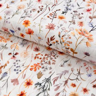 Viszkóz lenvászonnal Flower sea design B