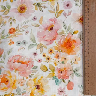 Viszkóz lenvászonnal Floral design A