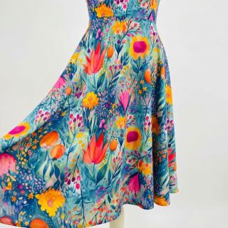 Jersey VISCOSE LYCRA HEAVY Tulips design E