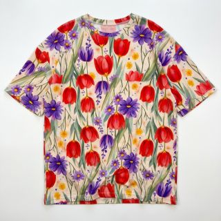 Jersey VISCOSE LYCRA HEAVY Tulips design A