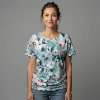 Jersey VISCOSE LYCRA HEAVY Classic flowers design B