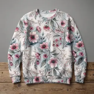 Jersey VISCOSE LYCRA HEAVY Classic flowers design D