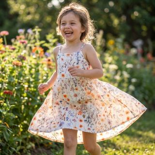 Viszkóz lenvászonnal Flower sea design B